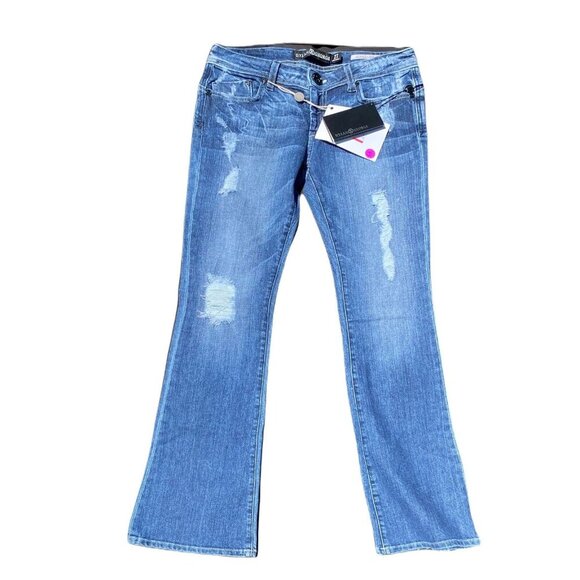 Dylan George Alexandra Flare Distressed Blue‎ Wash Women's Jeans 27 NWT - Picture 1 of 6